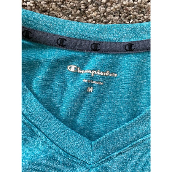 Women's Champion Teal V-neck T-Shirt - Medium - Picture 3 of 5